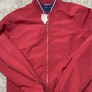 NWT Tommy Hilfiger Softshell Jacket Men’s XL Red Full Zip Windbreaker Bomber